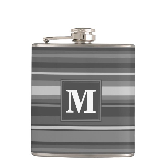 Flasques Bandes gris monogramme (Devant)