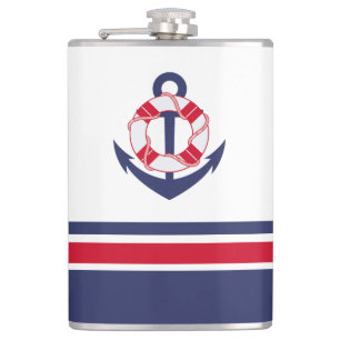Flasques Bandes marines et marines rouges