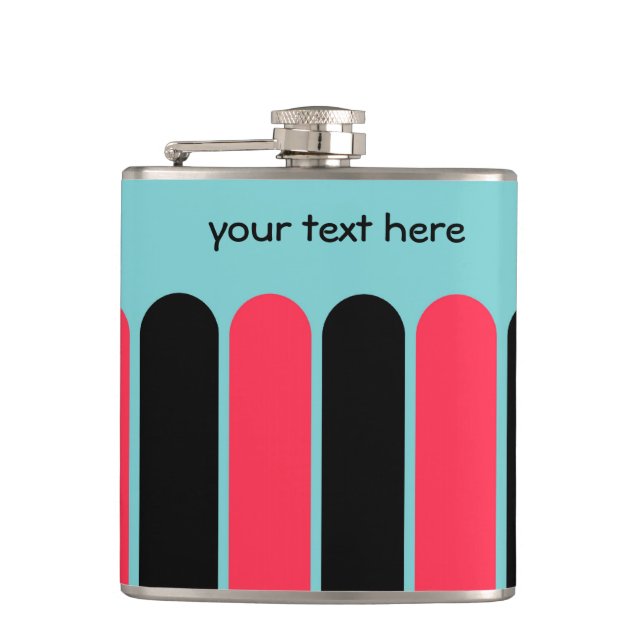 Flasques Bandes turquoise rouge et noire (Devant)