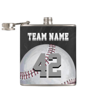 Flasques Base-ball avec le nom et le nombre
