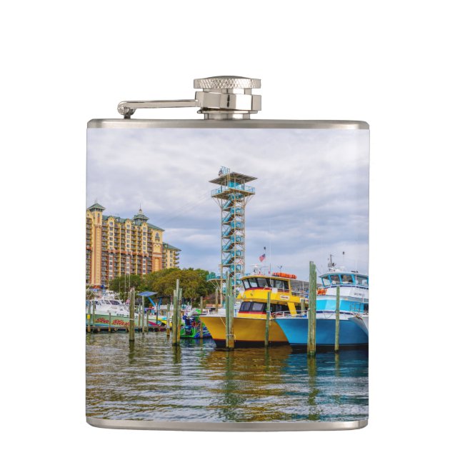 Flasques Bateaux amarrés Destin Florida Harbor Flask (Devant)