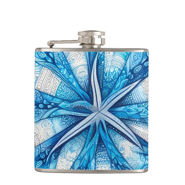 Flasques Batik Starfish Sand Dollar Blue Shells Beach (Devant)
