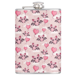 Flasques Bats et coeurs roses mignons
