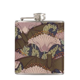 Flasques Batte et fleurs Art Déco Vintage