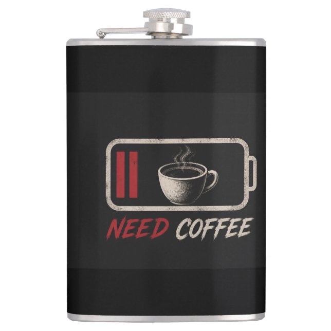 Flasques Batterie faible, besoin de café – (Devant)