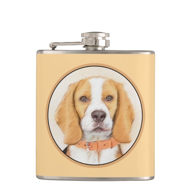 Flasques Beagle Hound Dog Peinture Animal Art original (Devant)