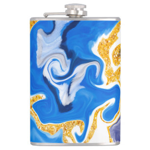 Flasques Beau Bleu, Or et Blancs comme Eau