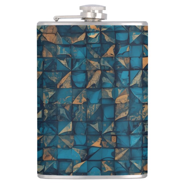 Flasques Beautiful Patchwork "Look" in Dark Teal (Devant)