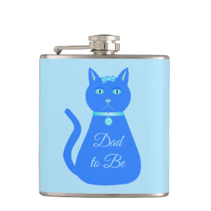 Flasques Bébé Bleu mignon chat Personnalisé Papa à être