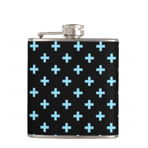 Flasques Bébé bleu polka croise sur noir
