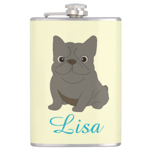 Flasques Bébé Bouledogue Français Gris, Crème,