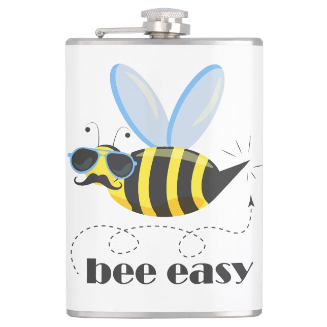 Flasques Bee caractère avec mustache lunettes de soleil Bee (Devant)