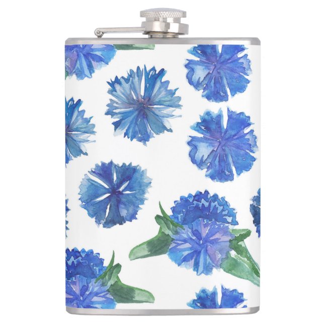 Flasques Belle aquarelle bleu cornfleurs (Devant)