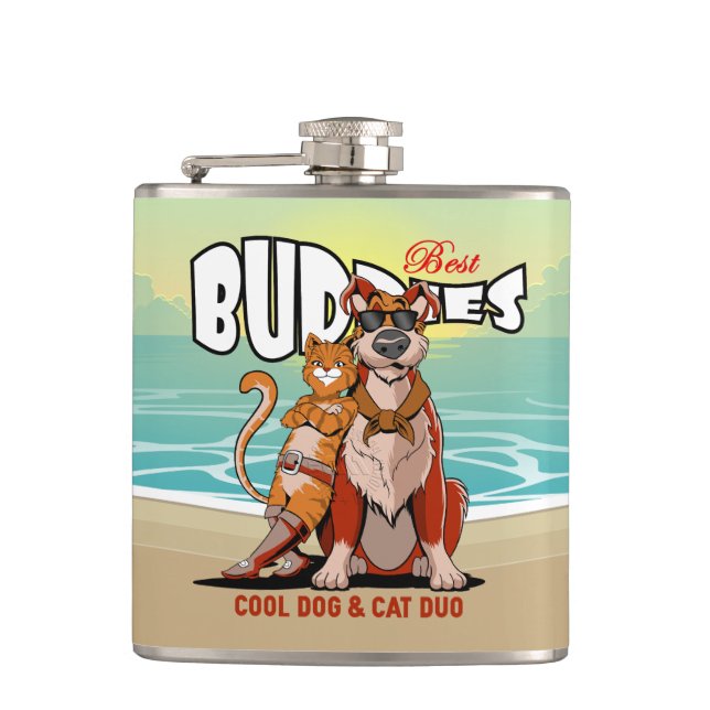 Flasques Best Buddy | Vinyl Wrapped Flask (Devant)