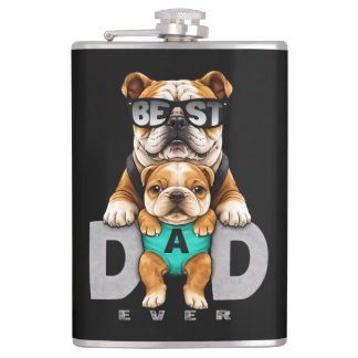 Flasques Best Bulldog Dad Ever – Cute Bulldog Father’s Day