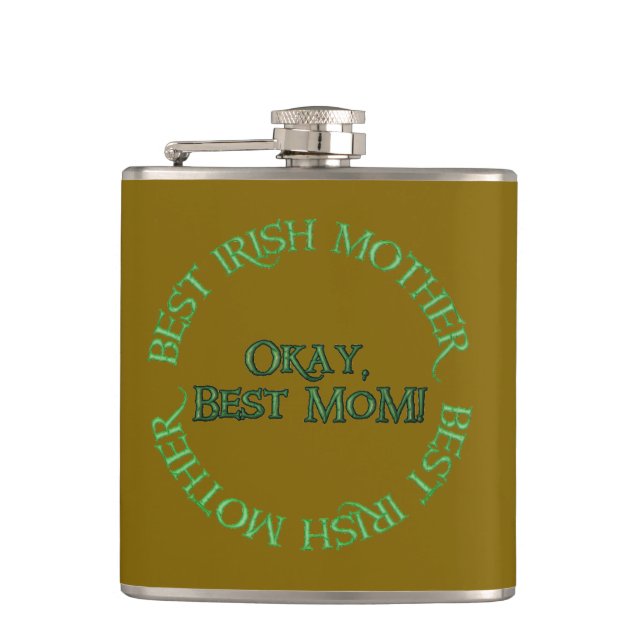 Flasques Best Irish Mother brown wrapped flask (Devant)