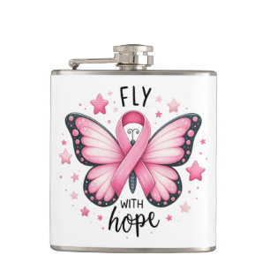 Flasques Beurre à ruban rose pour la lutte contre le cancer