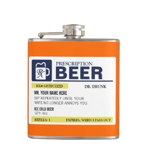 Flasques Bière drôle de prescription