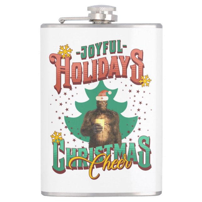 Flasques Bigfoot drôle - Joyeuses Fêtes Noël Joie (Devant)