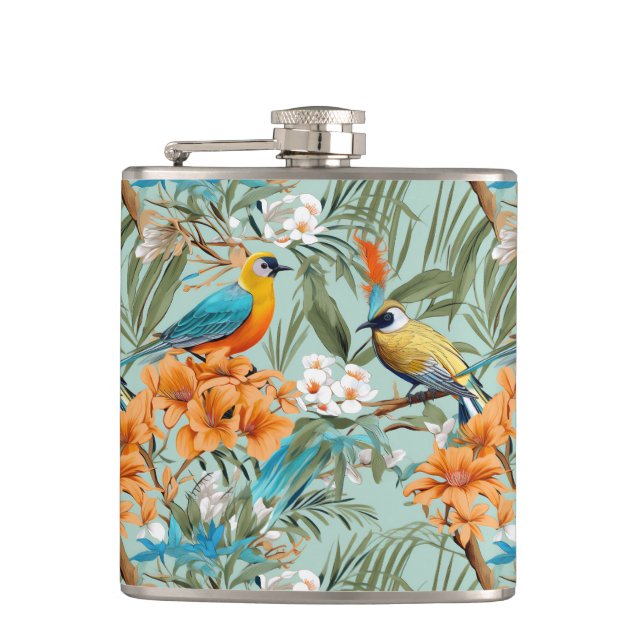 Flasques Birds Chinoiserie Mint Orange (Devant)