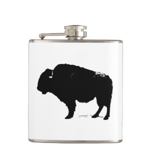 Flasques Bison de Buffalo Art noir et blanc