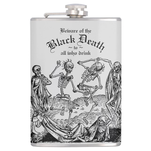 Flasques Black Death Dancing Skeletons gothique Macabre (Devant)