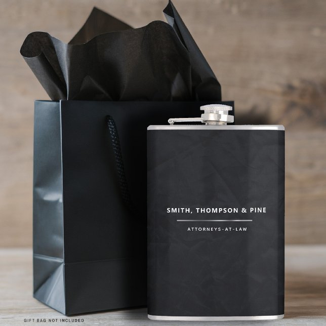 Flasques Black Elegant Moderne Professionnel Professionnel  (business corporate gift black white flask lawyer law firm office management paralegal manager)