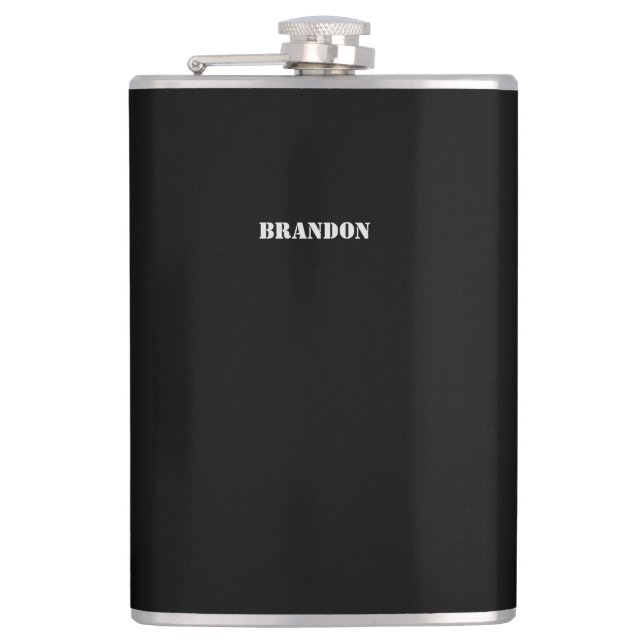 Flasques Black Flask 8oz Cadeaux Personnalisés Pour Hommes (Devant)