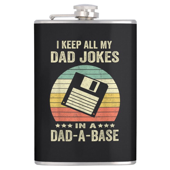 Flasques Blagues drôles de papa pour hommes dans dad-a-Base (Devant)