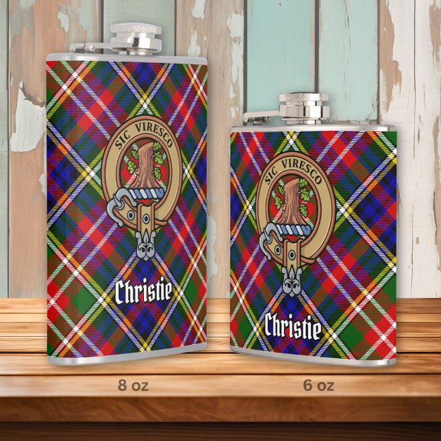 Flasques Blason de Clan Christie sur tartan (Créateur téléchargé)
