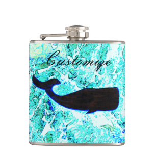 Flasques bleu de natation de baleine noire