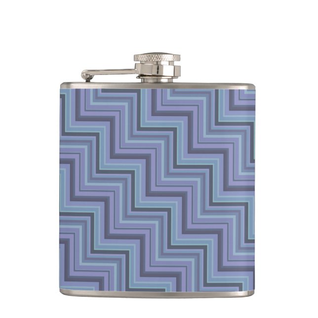Flasques Bleu gris rayures motif (Devant)