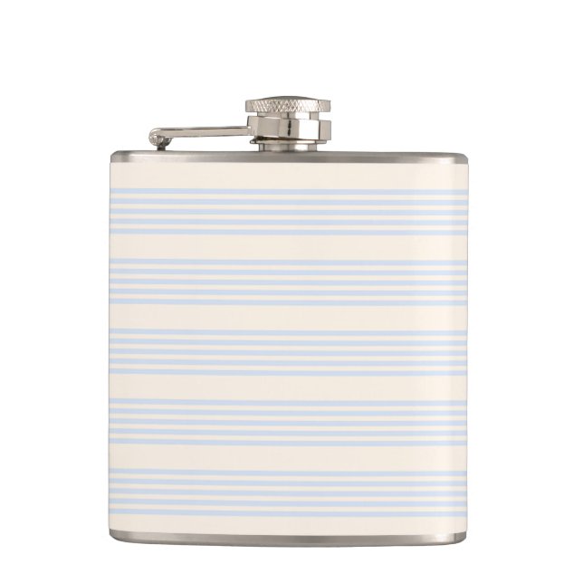 Flasques Bleu pâle et beige cinq rayures motif (Devant)