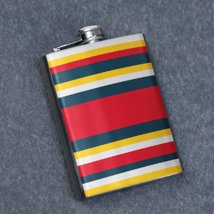 Flasques Bleu rouge Jaune Uniforme rayures