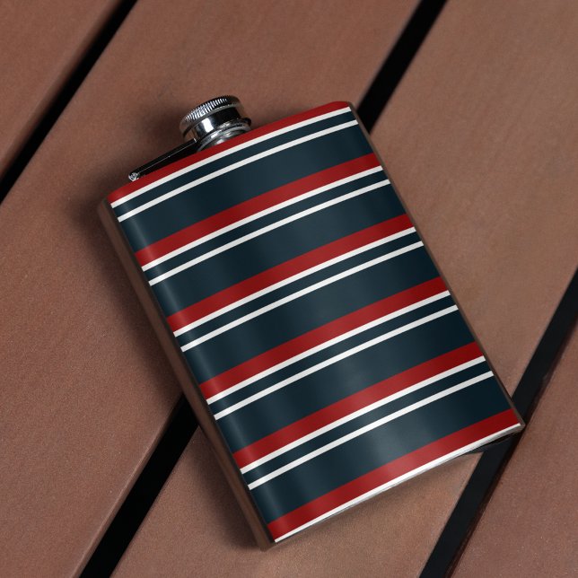 Flasques Bleu Rouge uniforme rayures (flask)