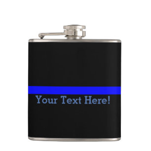 Flasques Blue Line mince symbolique votre texte sur le noir