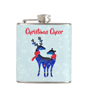 Flasques Blue Nordic Christmas Reindeer Pair