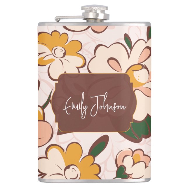 Flasques Boho Floral Custom Name (Devant)