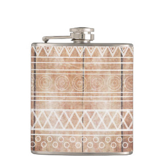 Flasques Bois tribal aztèque vintage