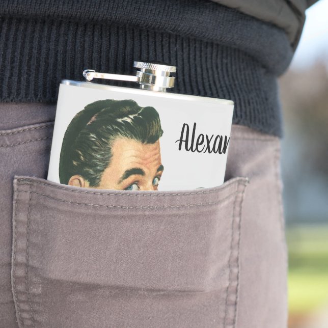 Flasques Boissons Cocktails Anciens, Homme Buvant des Boiss (En situation)