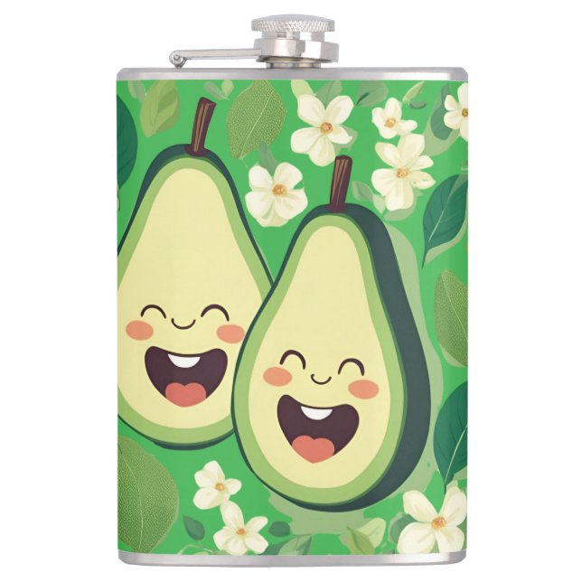 Flasques Boîtier téléphonique couple Avocado | Funny Kawaii (Devant)