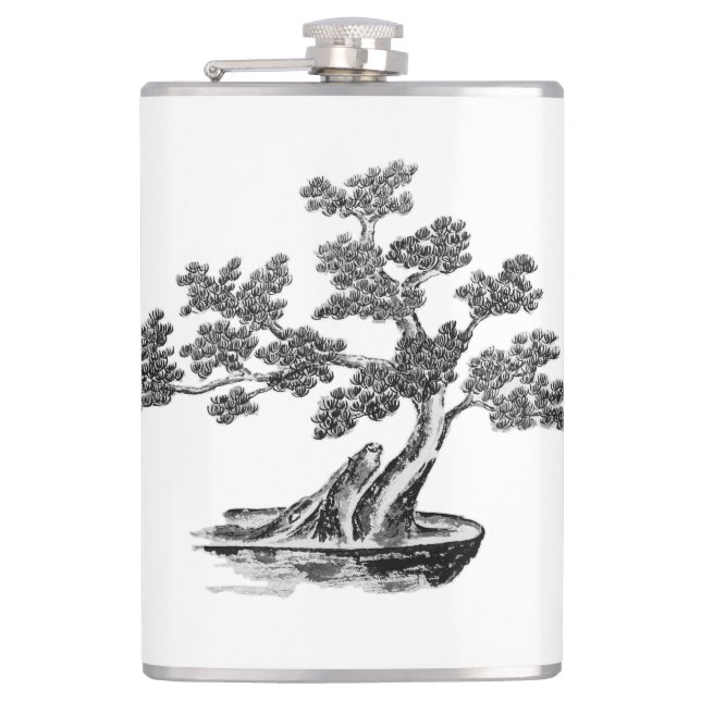 Flasques Bonsai - Style Chinois - noir et blanc (Devant)