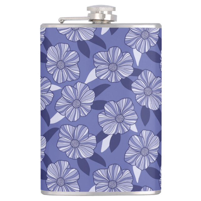 Flasques Botanique Violet Floral Line Art (Devant)