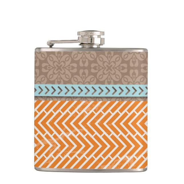 Flasques Bouchon orange Tan Bleu (Devant)
