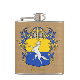 Flasques Bouclier héraldique romano avec Helm et Mantle