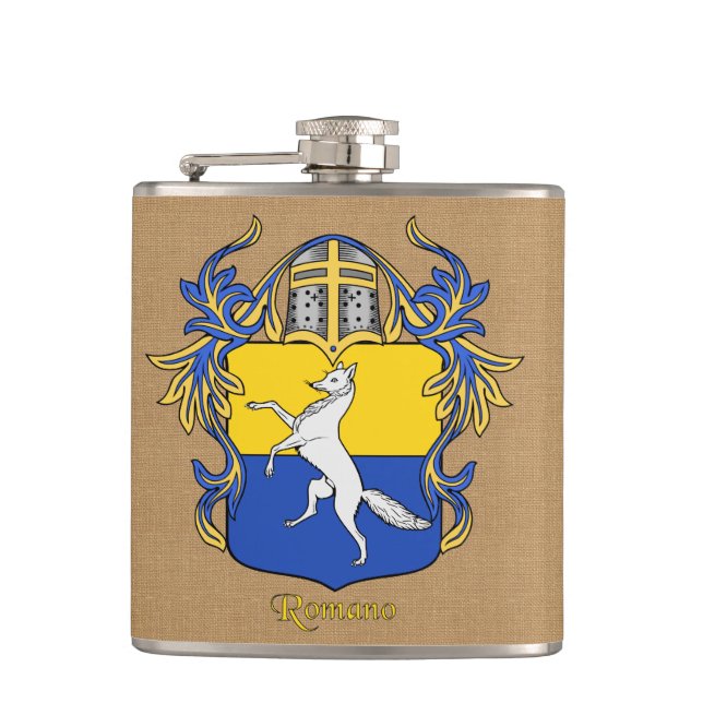 Flasques Bouclier héraldique romano avec Helm et Mantle (Devant)