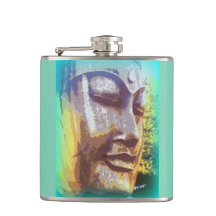 Flasques Bouddha font face au vert