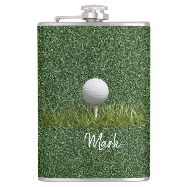 Flasques Boule de golf sur pelouse verte (Devant)