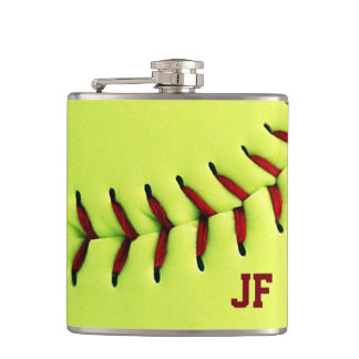 Flasques Boule jaune personnalisée du base-ball