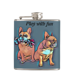 Flasques Bouledogue français deux amis